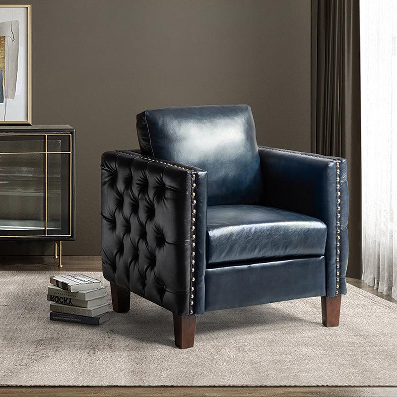 Paulo Vegan Leather Tufted Club Chair - Hulala Home
