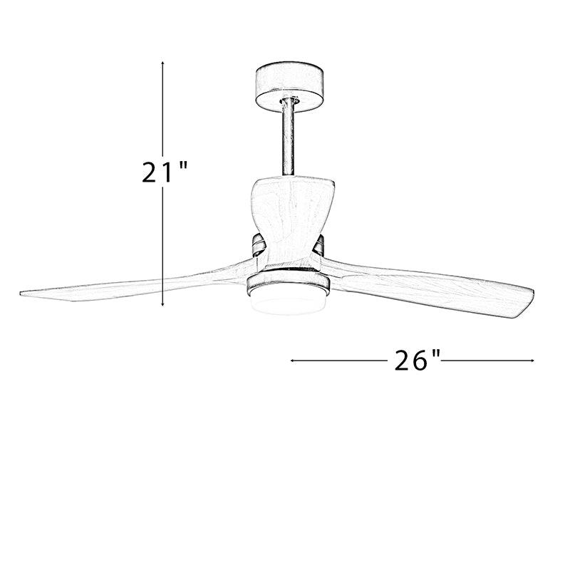 Akhetaton 3-Blade Remote Controlled 52" LED Ceiling Fan - Hulala Home