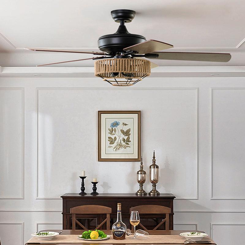 Mohenjo 5-Blade Remote Controlled 52" LED Ceiling Fan - Hulala Home