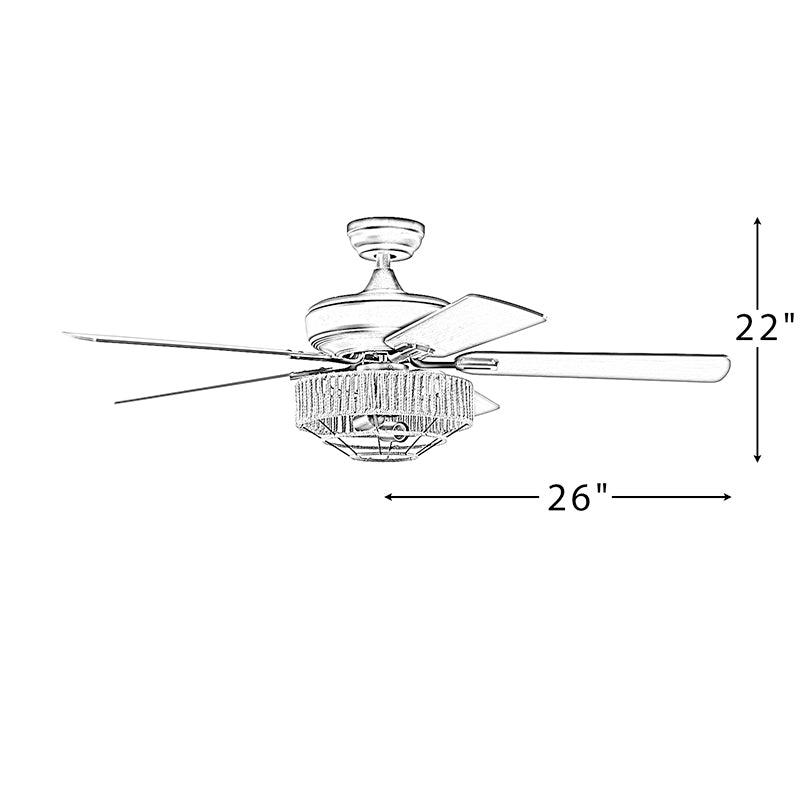 Mohenjo 5-Blade Remote Controlled 52" LED Ceiling Fan - Hulala Home