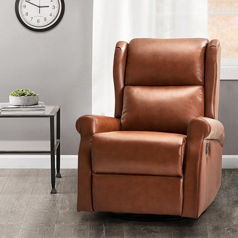 Chanhu Vegan Leather Swivel Recliner - Hulala Home
