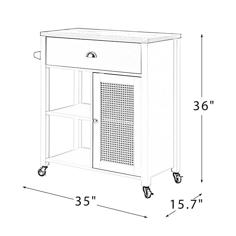 Thessaly ?31.5" Wide Rolling Kitchen Cart - Hulala Home