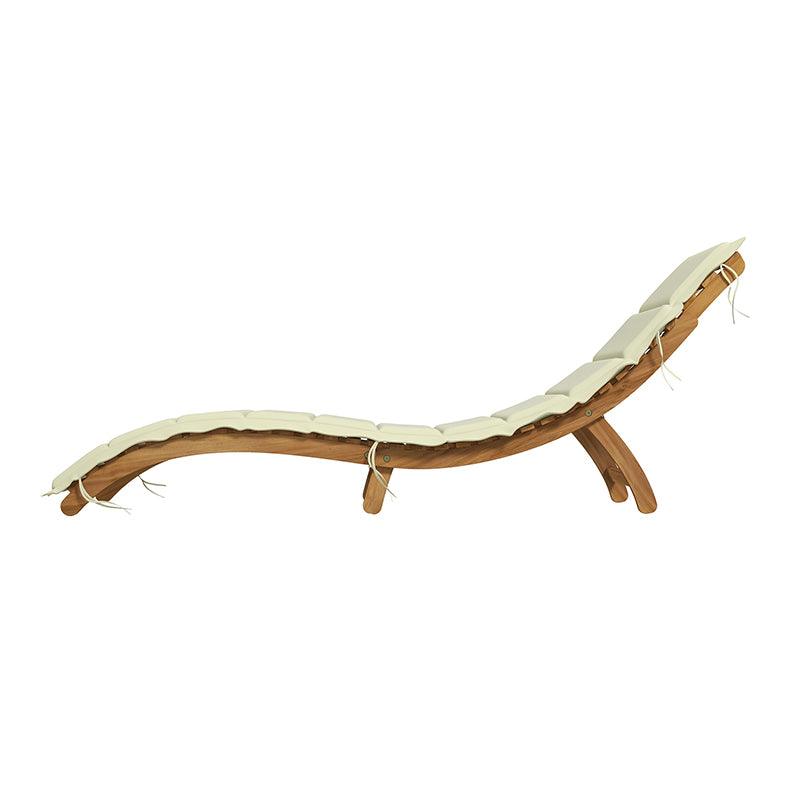 Vincenzo Acacia Wood Chaise Lounge Set with Cushions and Table - Hulala Home