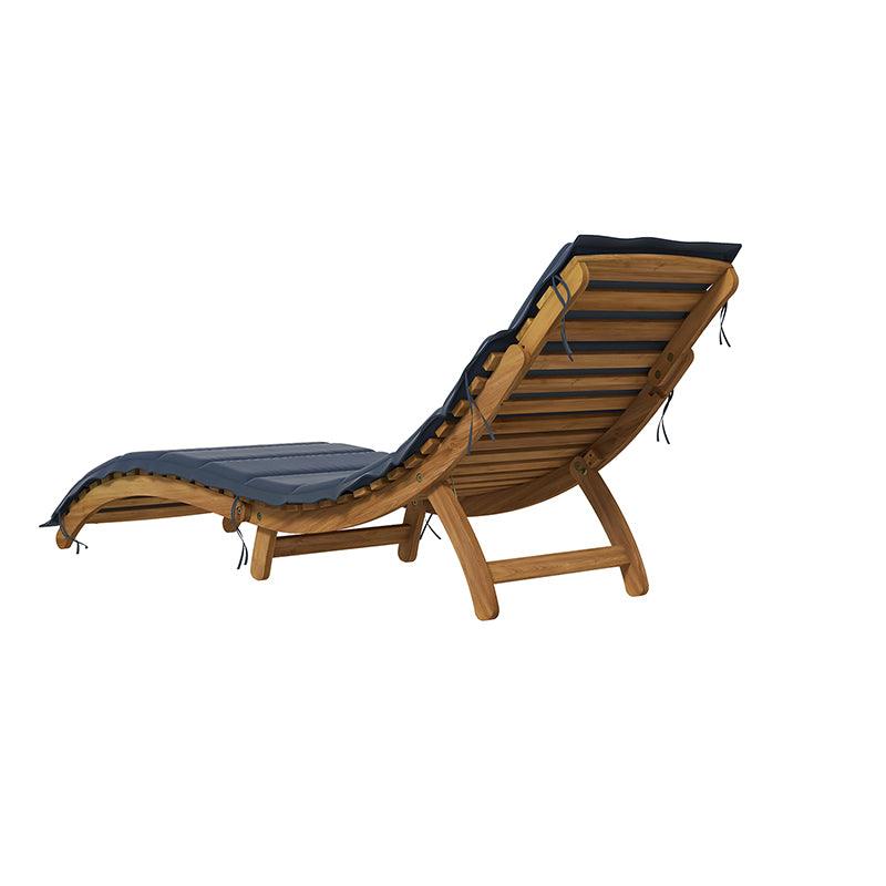 Vincenzo Acacia Wood Chaise Lounge Set with Cushions and Table - Hulala Home