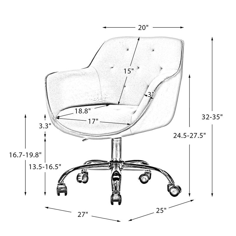 Jovida Velvet Tufted Office Chair - Hulala Home