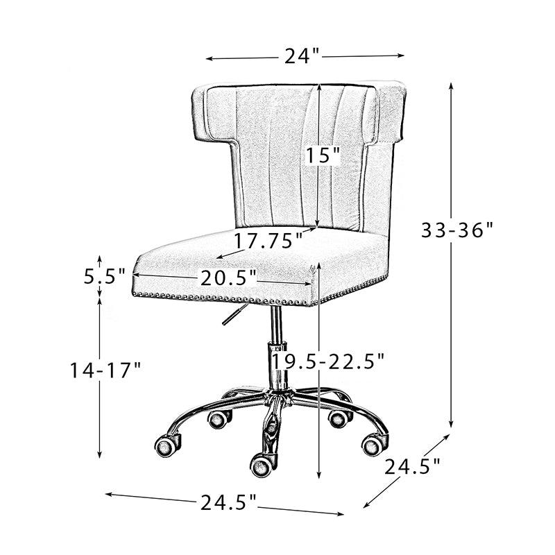 Nadine Velvet Office Chair - Hulala Home