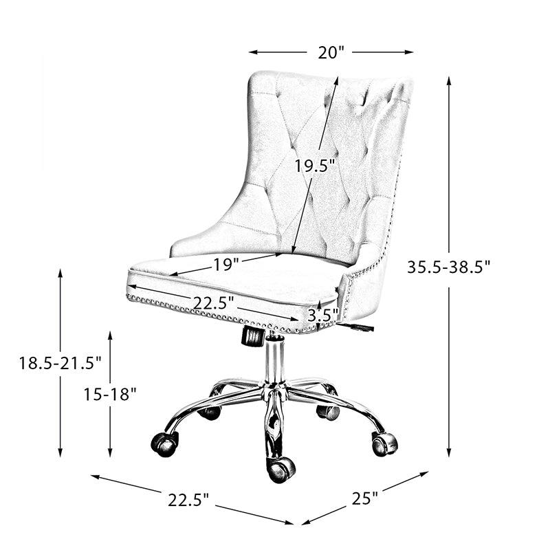 Adega Velvet Adjustable Office Chair - Hulala Home