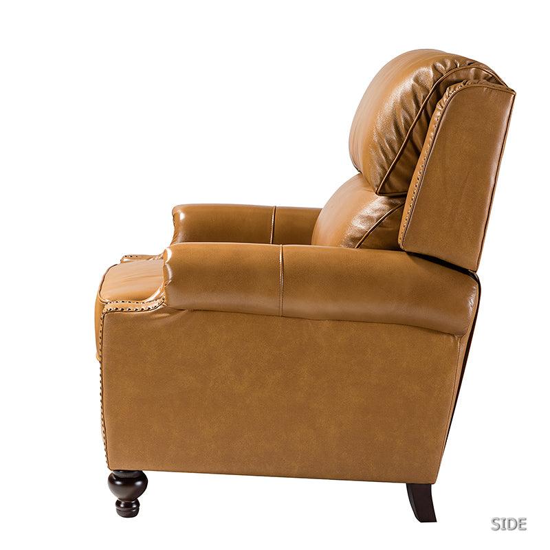 Mid-century Genuine leather recliner chair for living room - Hulala Home