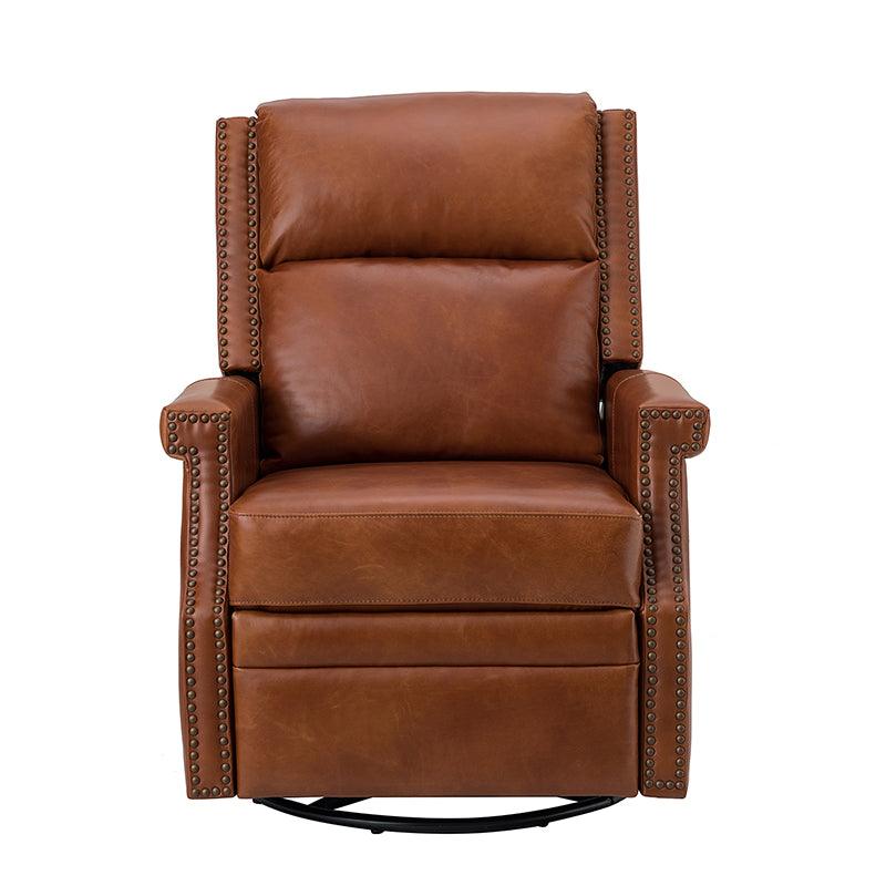Canace modern Genuine leather Manual Glider recliner swivel chair - Hulala Home