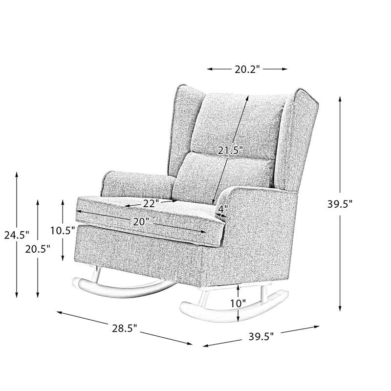 Modern Tufted Upholstered nursing living room rocking Chair - Hulala Home