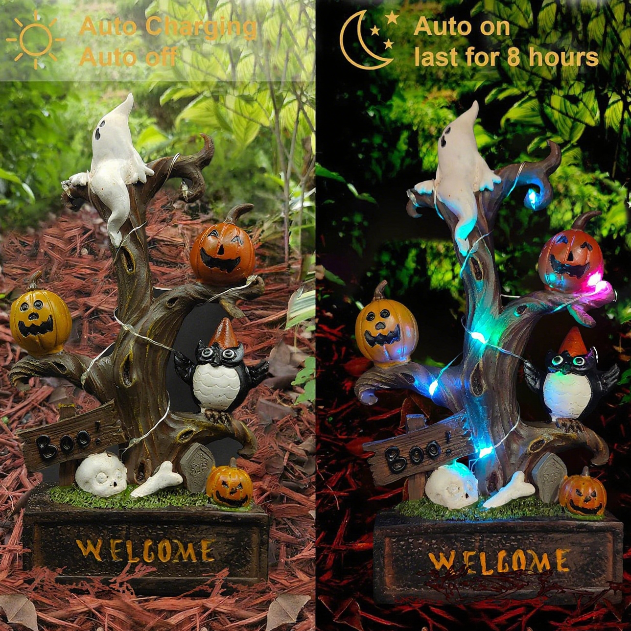 Halloween Welcome Tree with Lights-HandPrint
