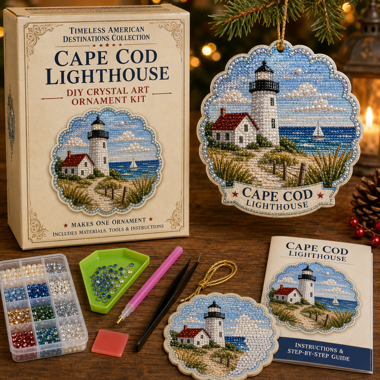 🗺️Timeless American Destinations Pearl Diamond Art Hanging Ornament Kit-HandPrint
