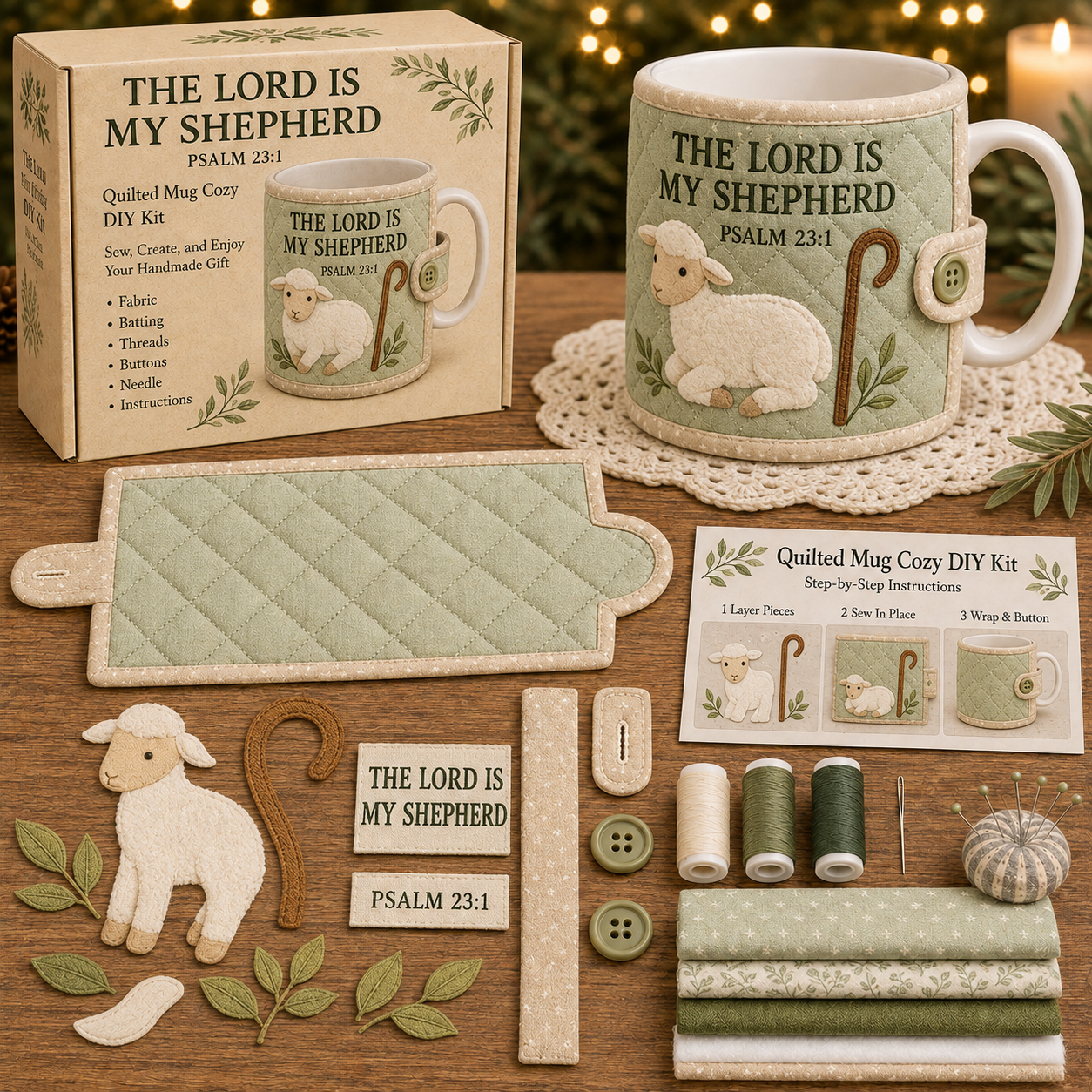 ✝️ Faith & Scripture Mug Cozy Sewing Kit-HandPrint