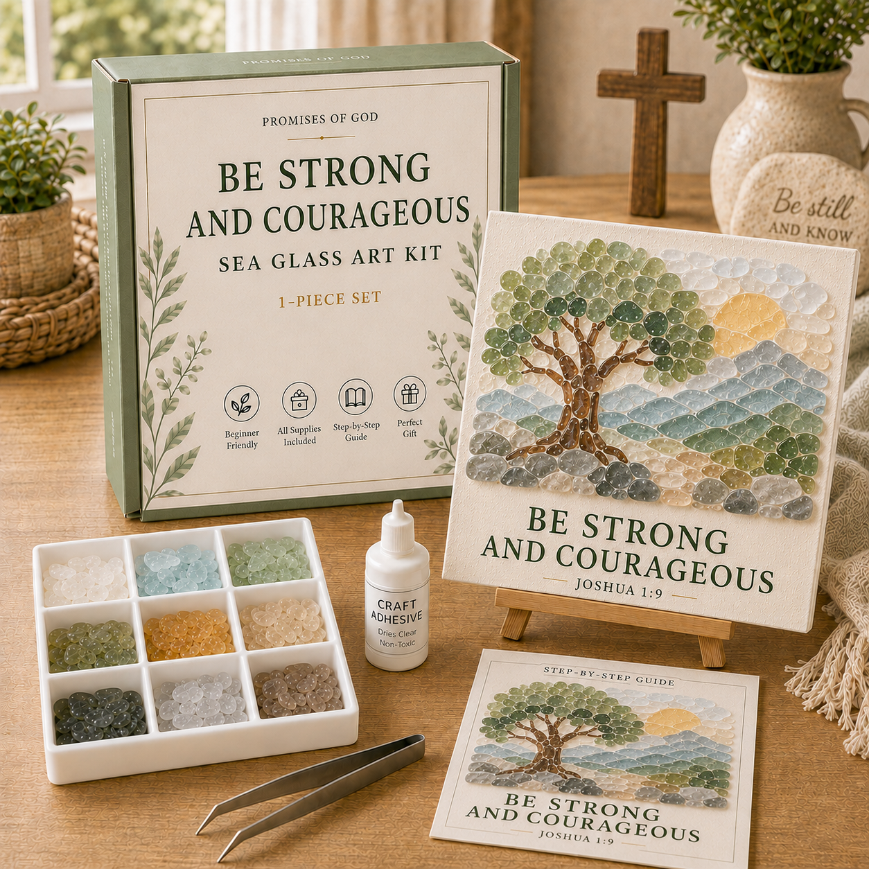 🌿 Promises of God Sea Glass Art Kit-HandPrint