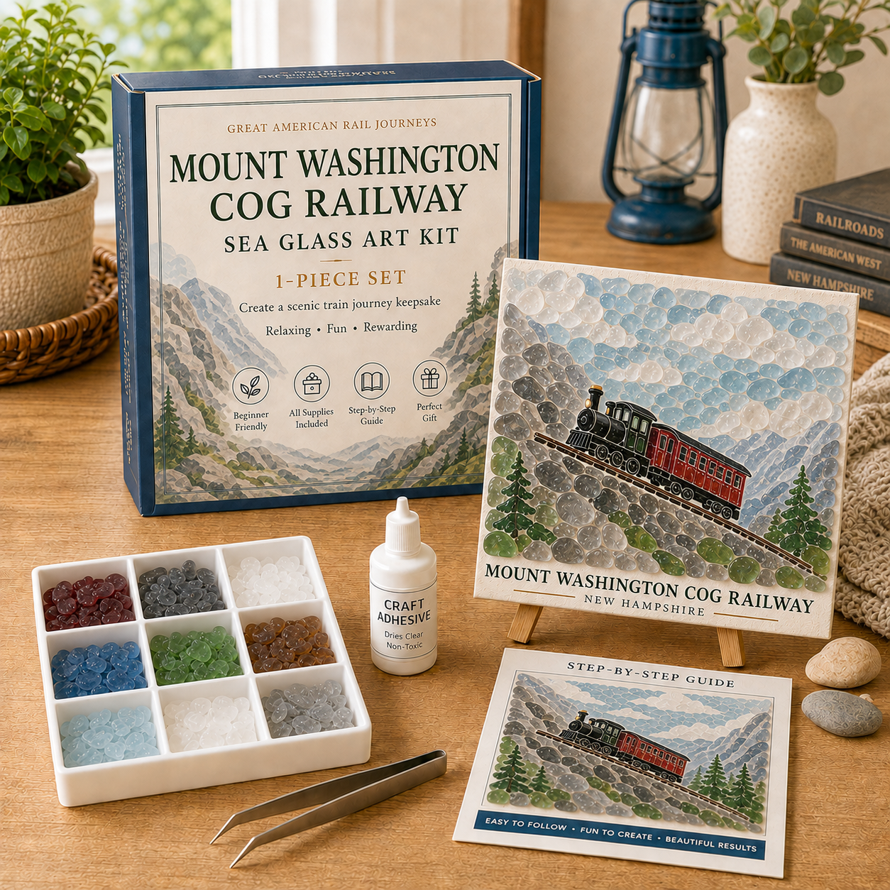 🚂 Great American Rail Journeys Sea Glass Art Kit-HandPrint