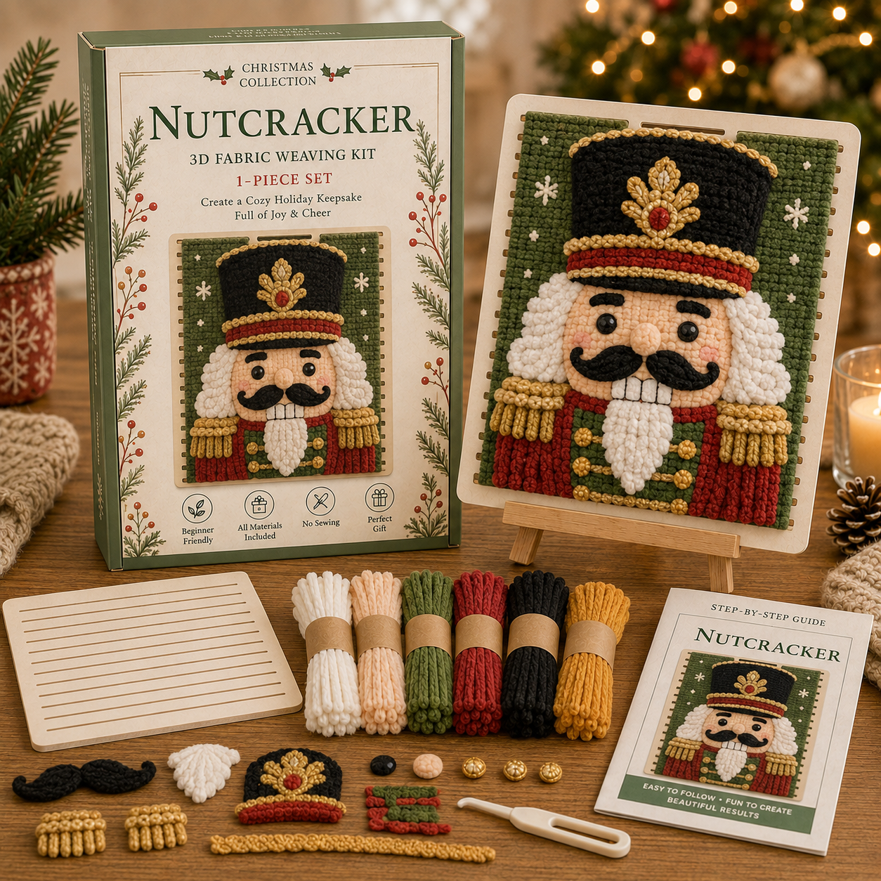 🎄 3D Christmas Fabric Weaving Kit-HandPrint
