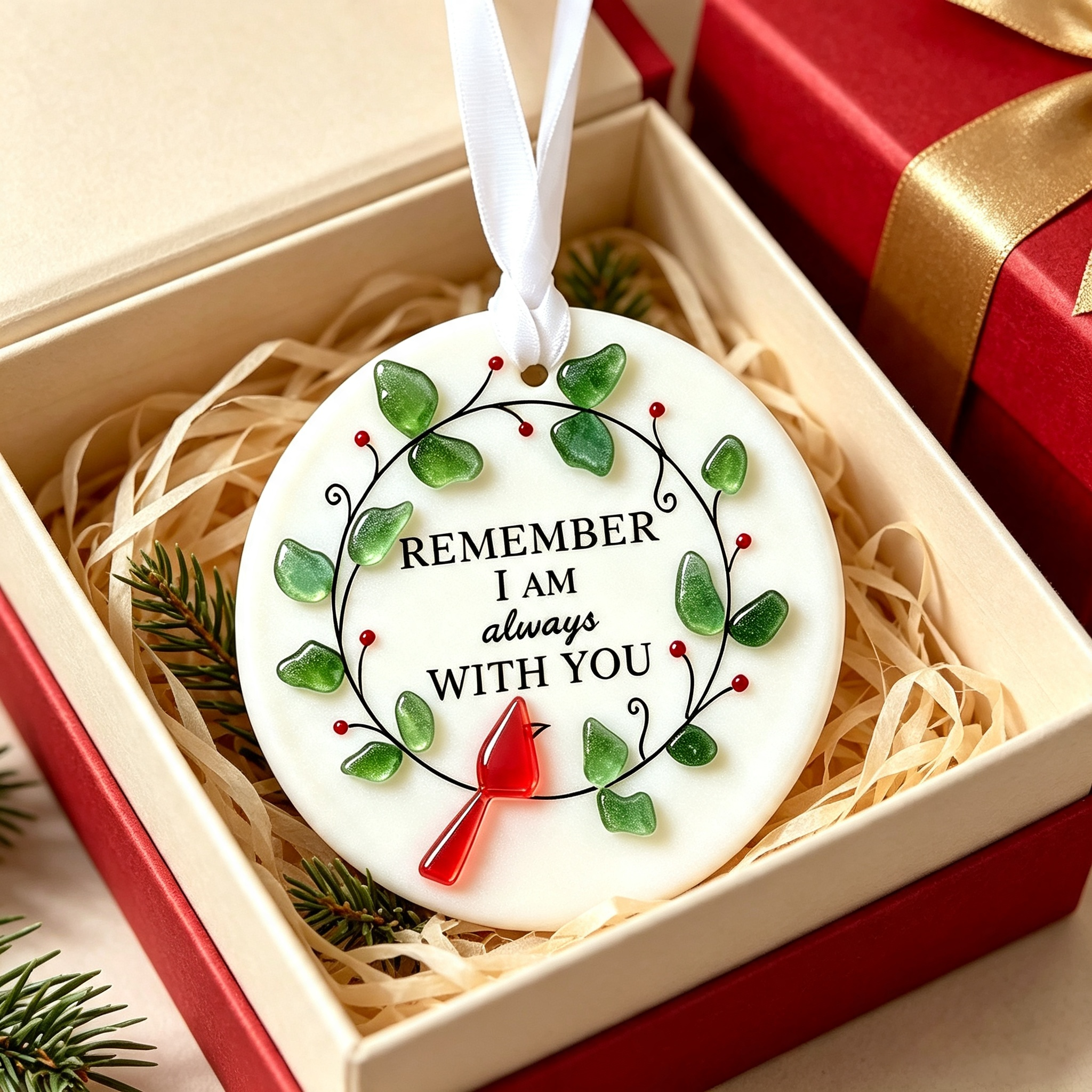 Always With You Sea Glass Ornament-HandPrint