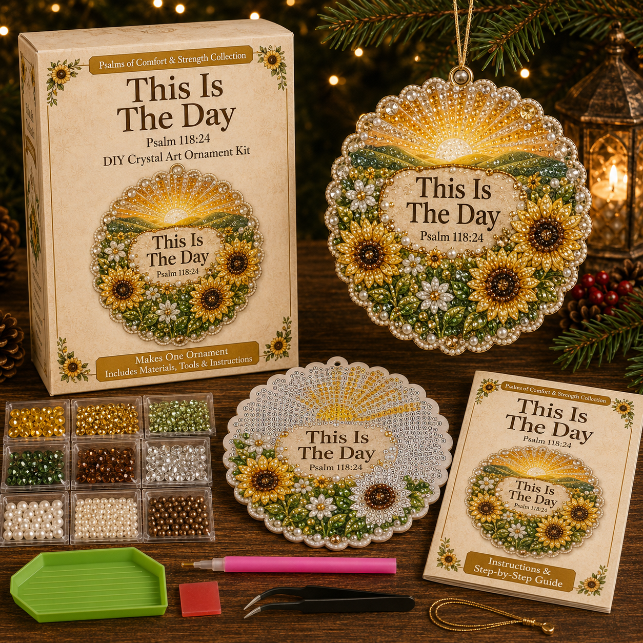 ✝️ Psalms of Comfort & Strength Pearl Diamond Art Hanging Ornament Kit-HandPrint