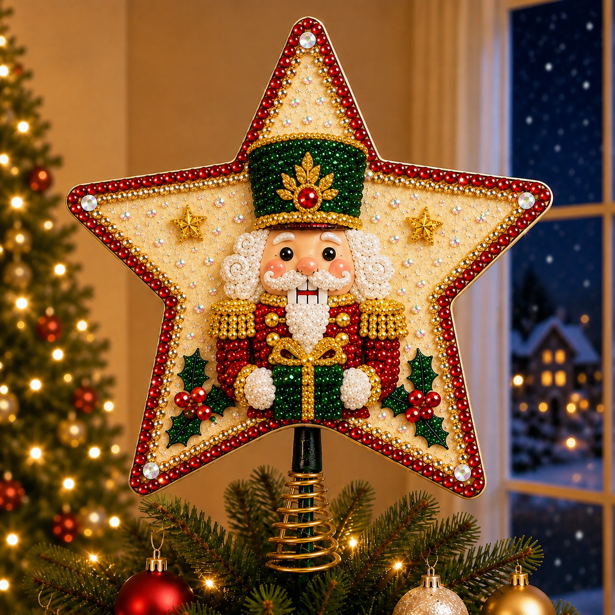 ⭐ Pearl Diamond Art Christmas Tree Topper Kit-HandPrint