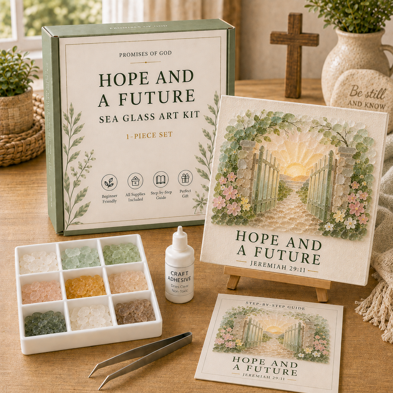🌿 Promises of God Sea Glass Art Kit-HandPrint