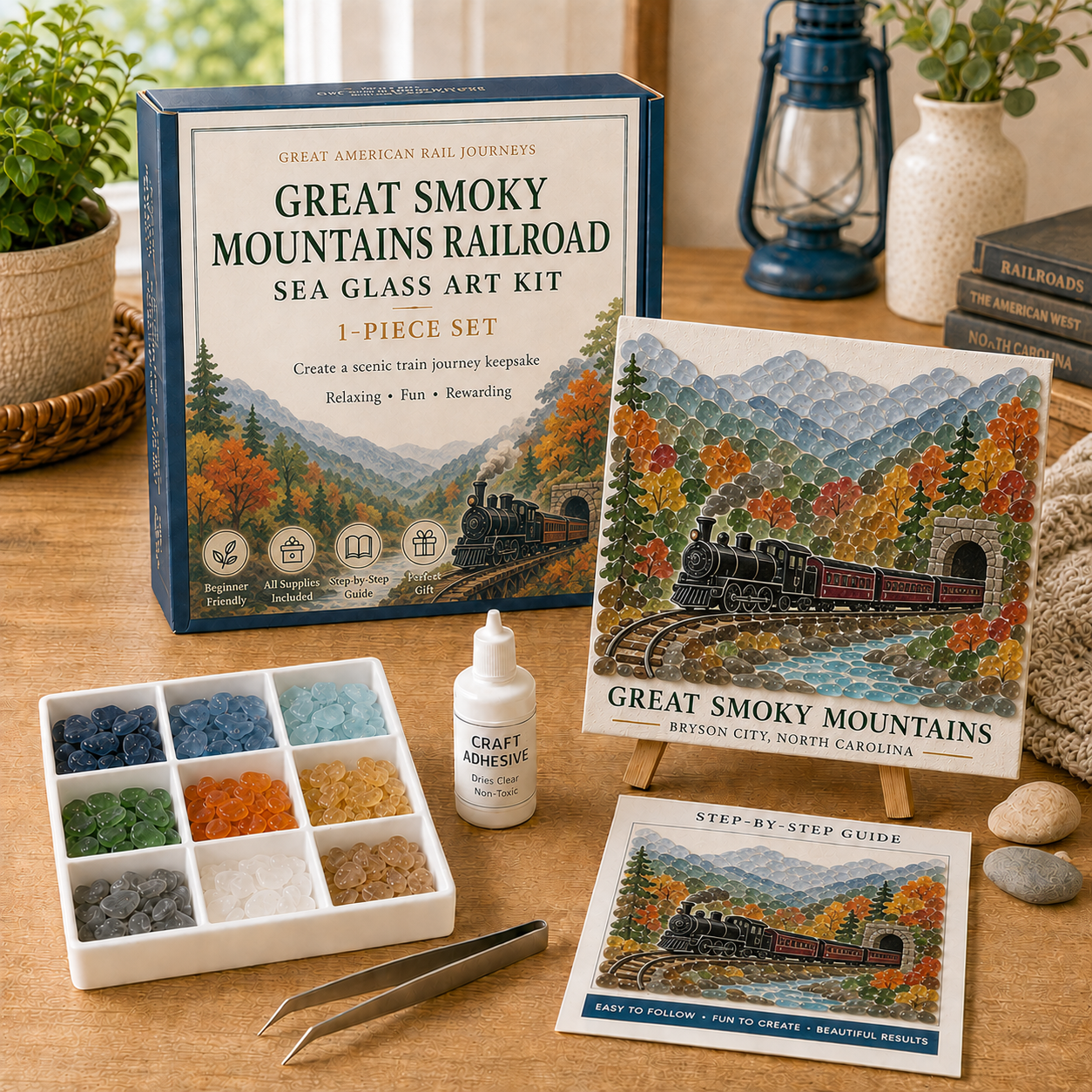 🚂 Great American Rail Journeys Sea Glass Art Kit-HandPrint