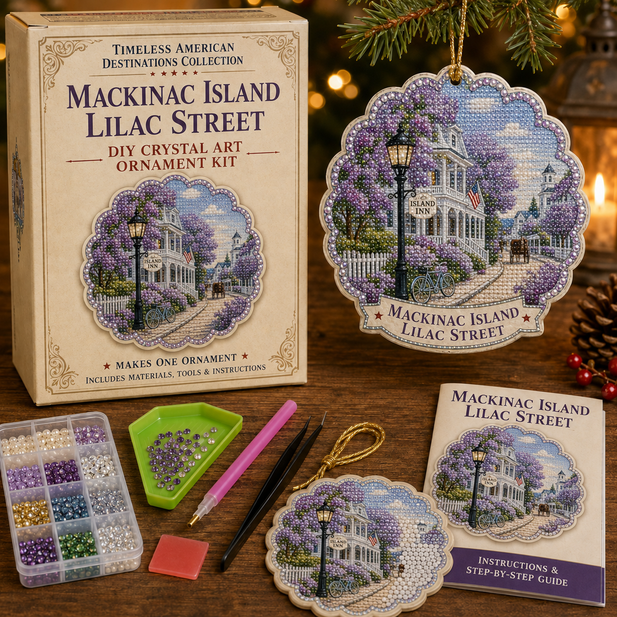 🗺️Timeless American Destinations Pearl Diamond Art Hanging Ornament Kit-HandPrint