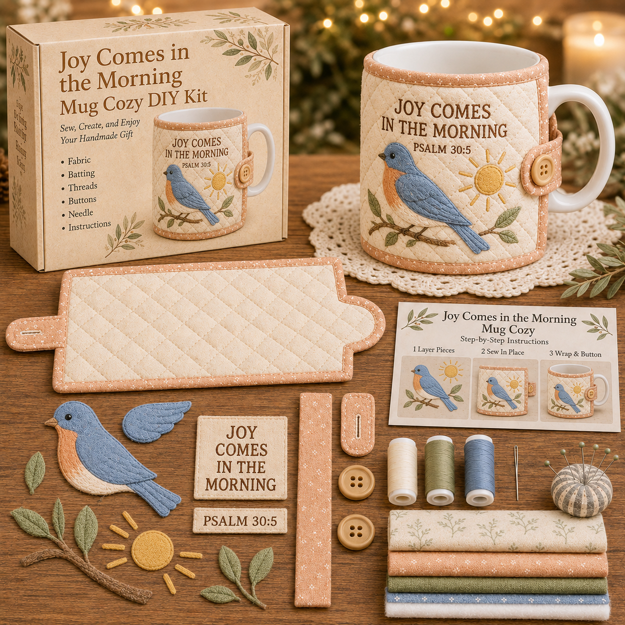 ✝️ Faith & Scripture Mug Cozy Sewing Kit-HandPrint
