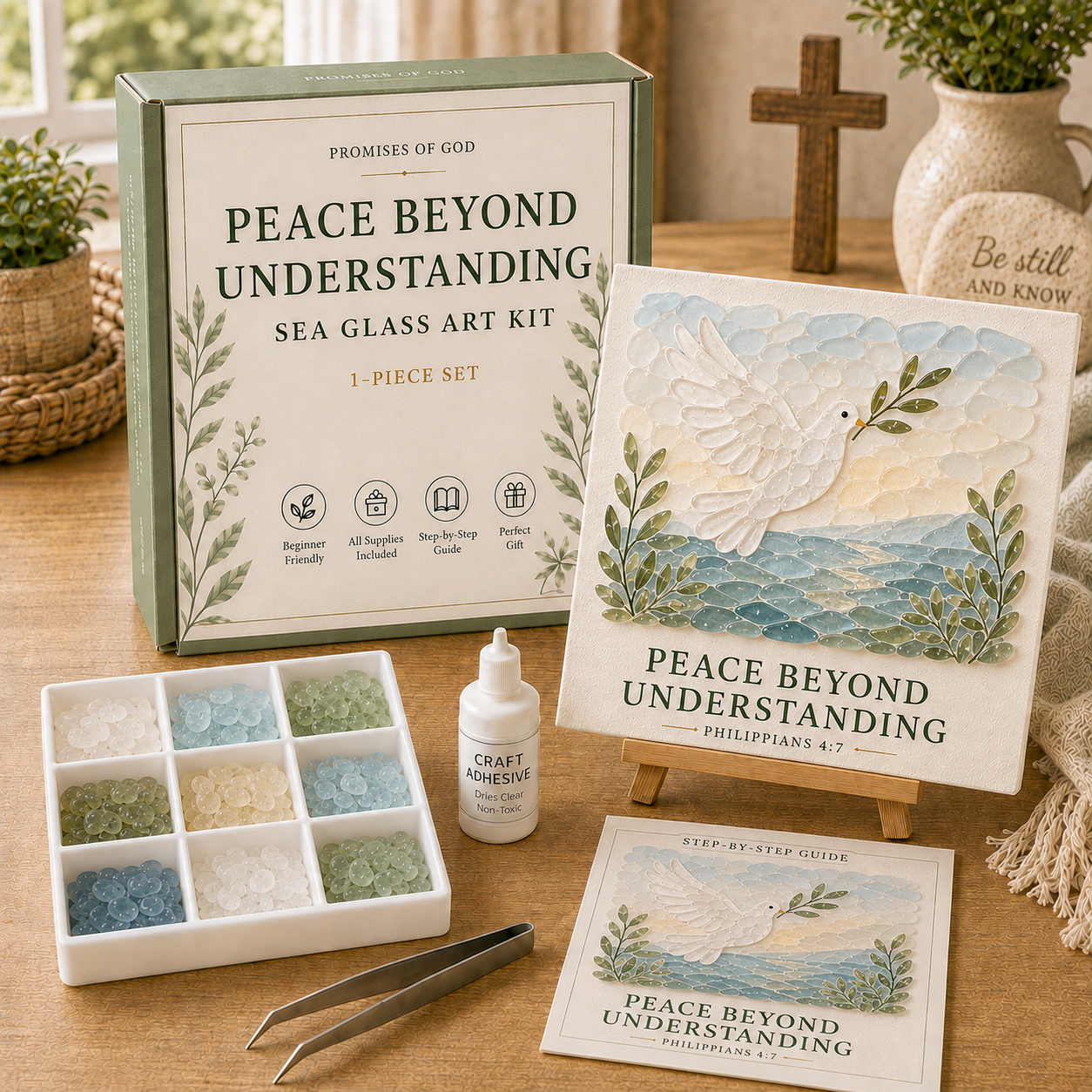 🌿 Promises of God Sea Glass Art Kit-HandPrint