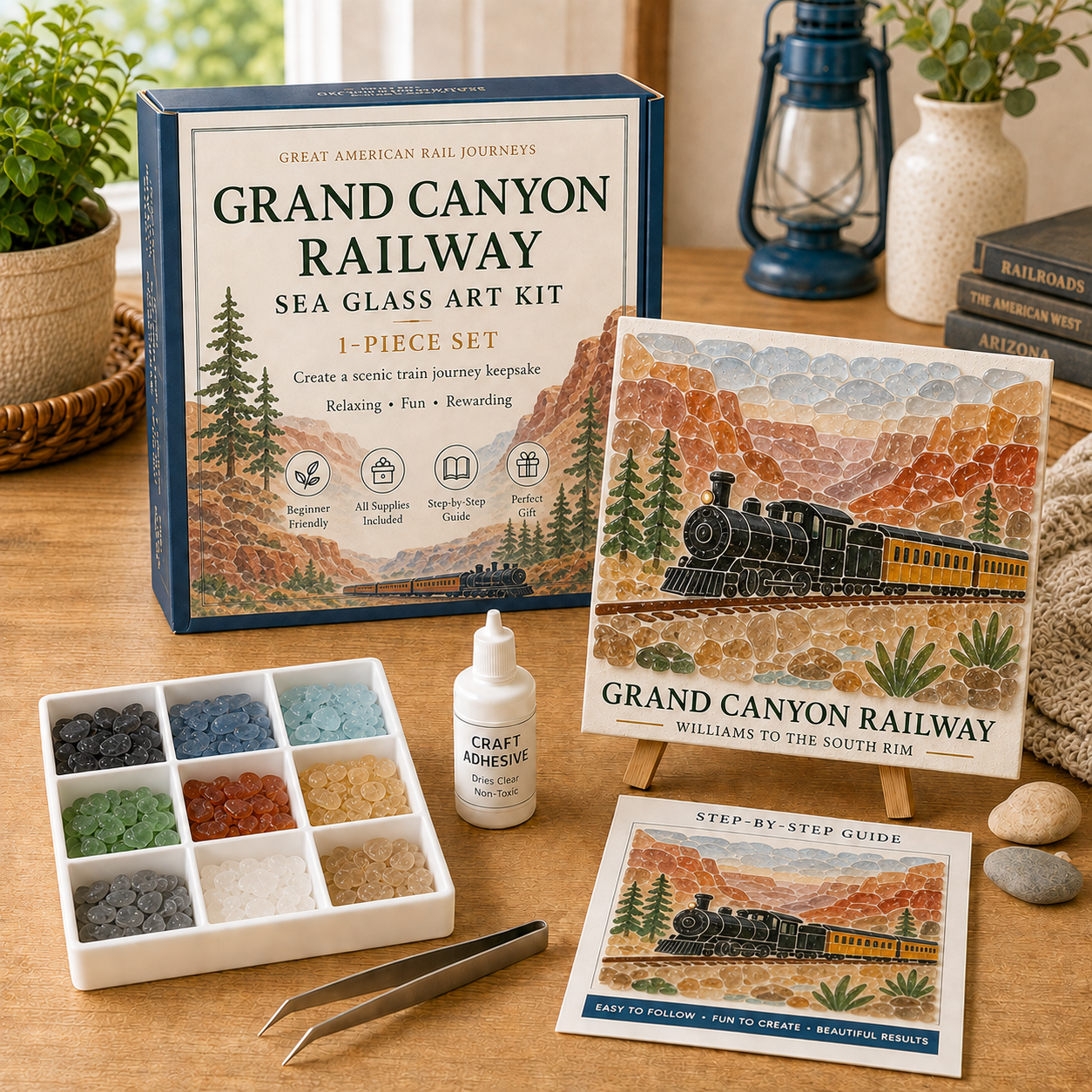 🚂 Great American Rail Journeys Sea Glass Art Kit-HandPrint
