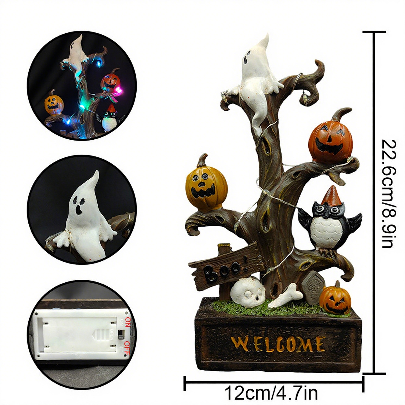 Halloween Welcome Tree with Lights-HandPrint