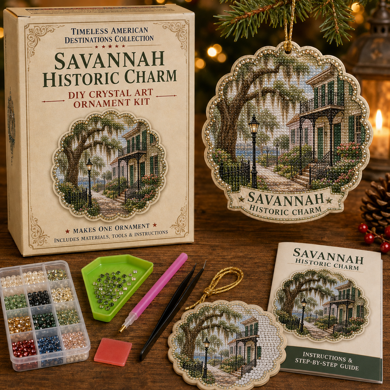 🗺️Timeless American Destinations Pearl Diamond Art Hanging Ornament Kit-HandPrint