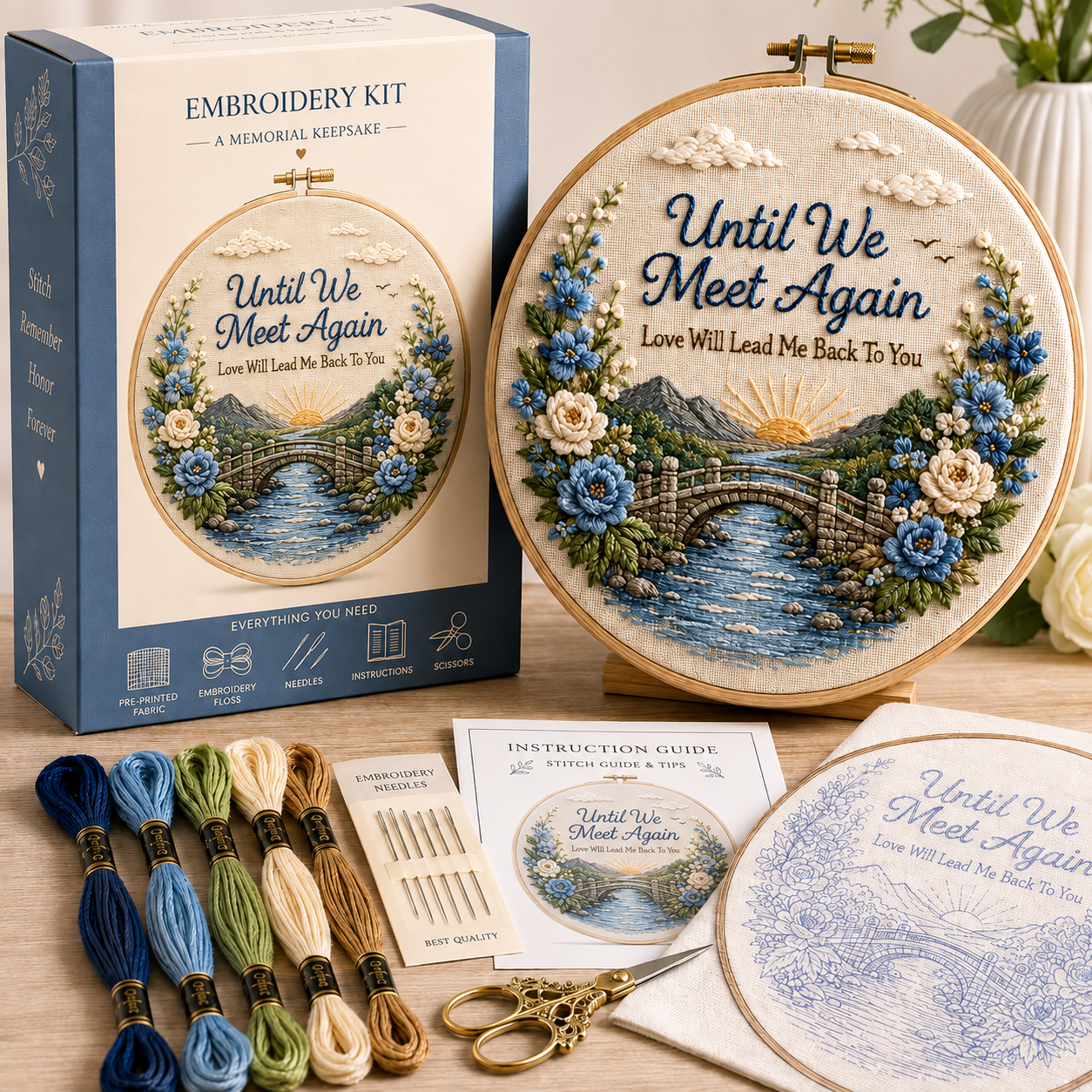 🕊️ Memorial & Remembrance Embroidery Kit-HandPrint