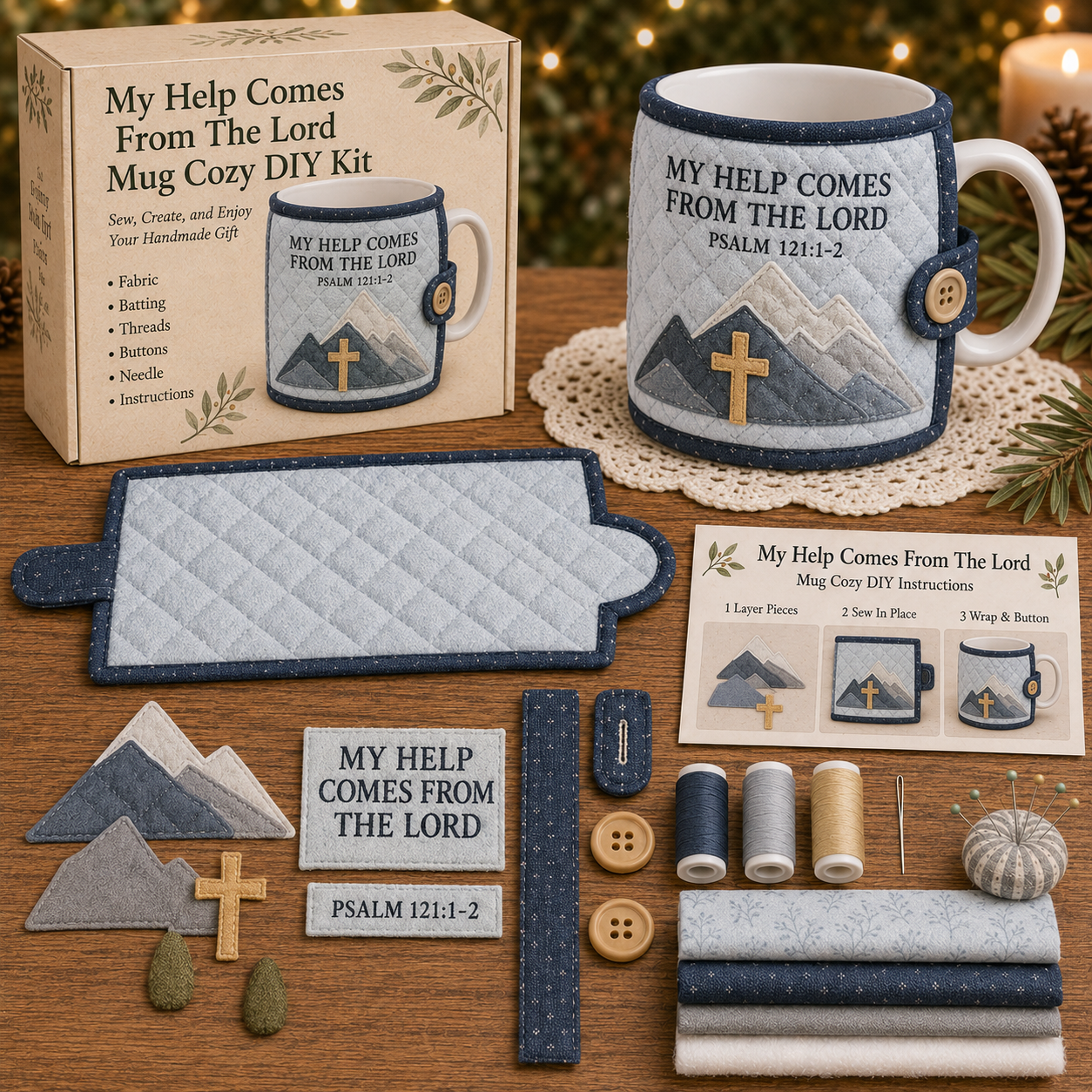 ✝️ Faith & Scripture Mug Cozy Sewing Kit-HandPrint