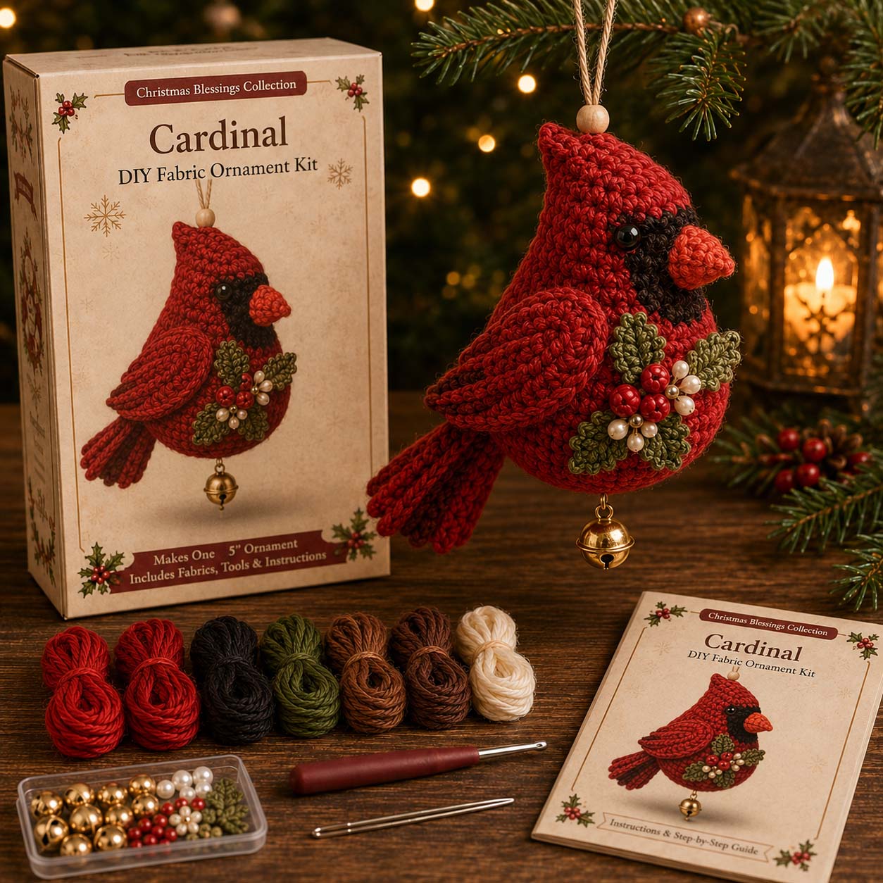 🎄 Christmas Character Fabric Ornament DIY Kit-HandPrint