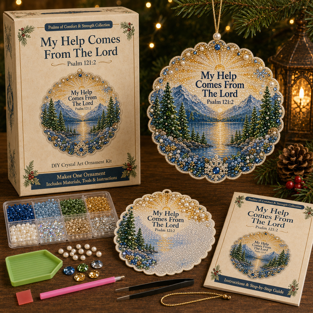 ✝️ Psalms of Comfort & Strength Pearl Diamond Art Hanging Ornament Kit-HandPrint