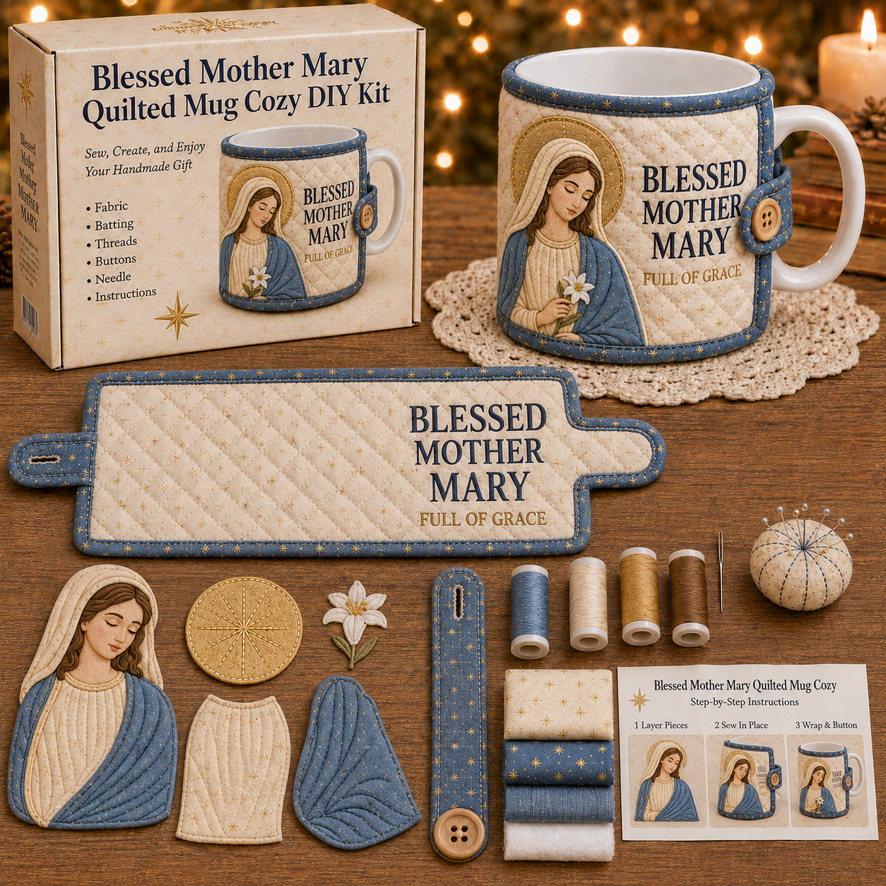 ✝️ Christmas Faith Mug Cozy Sewing Kit-HandPrint