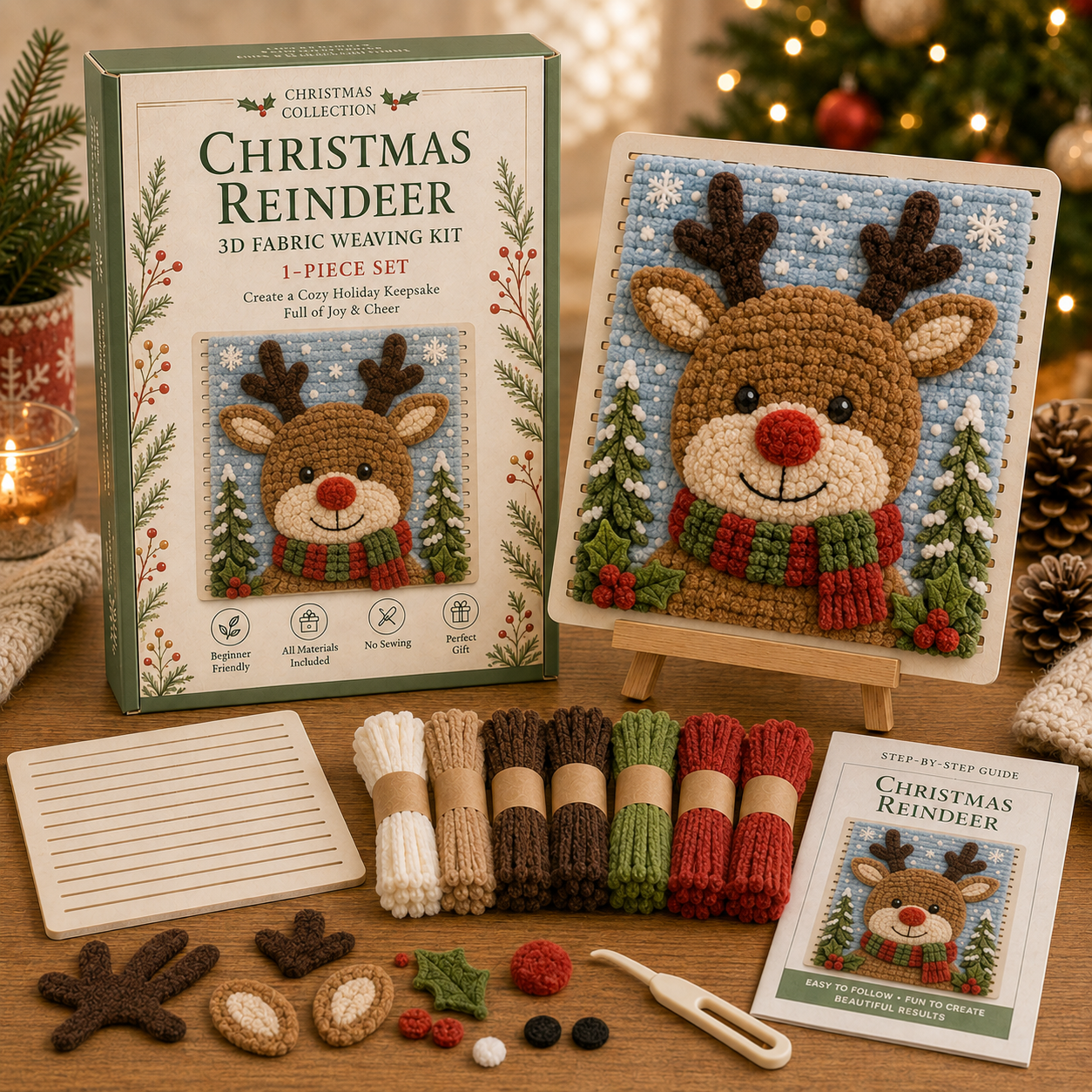 🎄 3D Christmas Fabric Weaving Kit-HandPrint