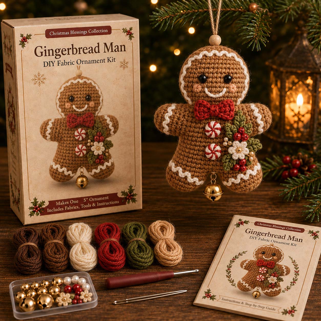 🎄 Christmas Character Fabric Ornament DIY Kit-HandPrint