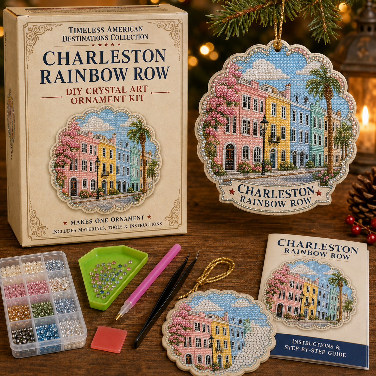 🗺️Timeless American Destinations Pearl Diamond Art Hanging Ornament Kit-HandPrint