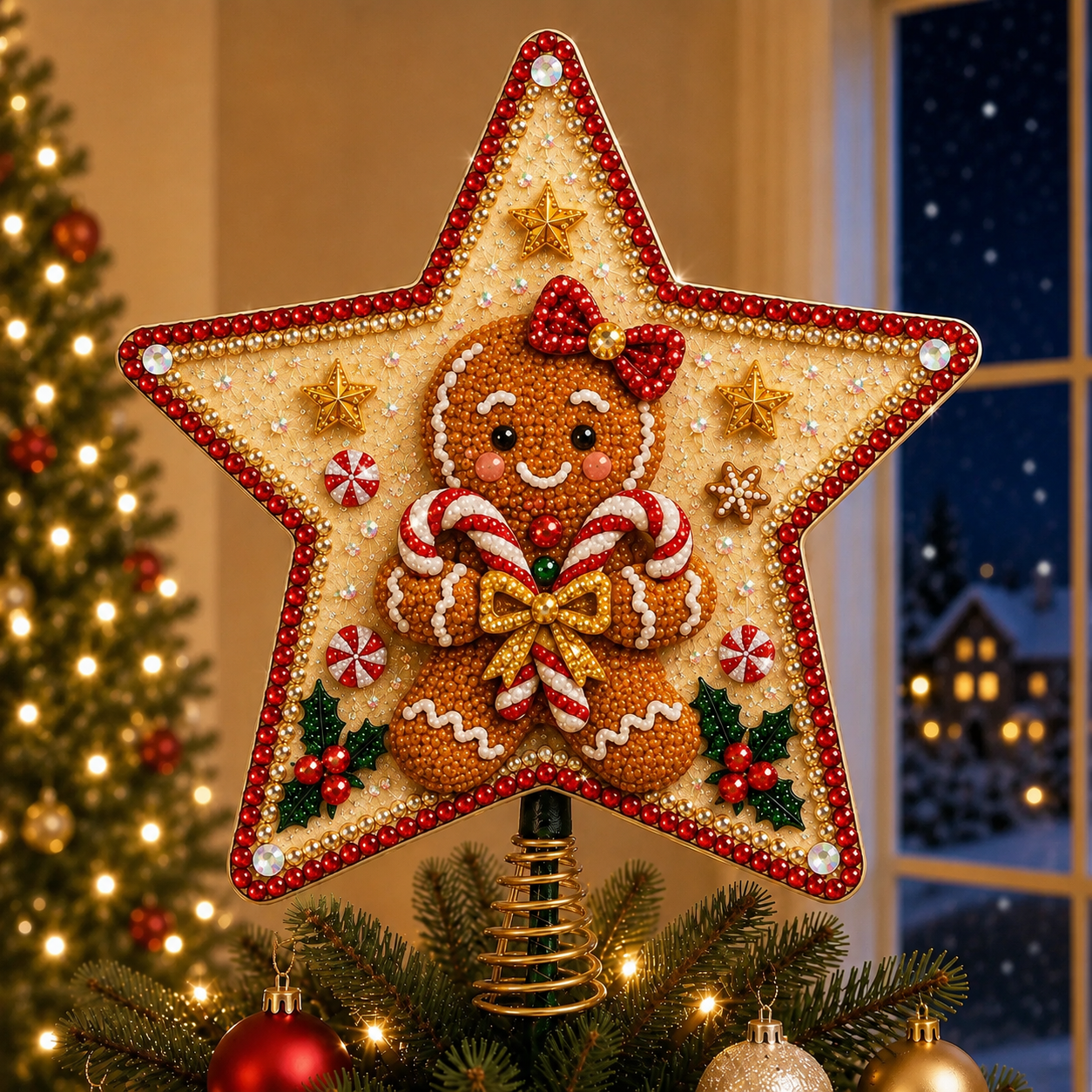 ⭐ Pearl Diamond Art Christmas Tree Topper Kit-HandPrint