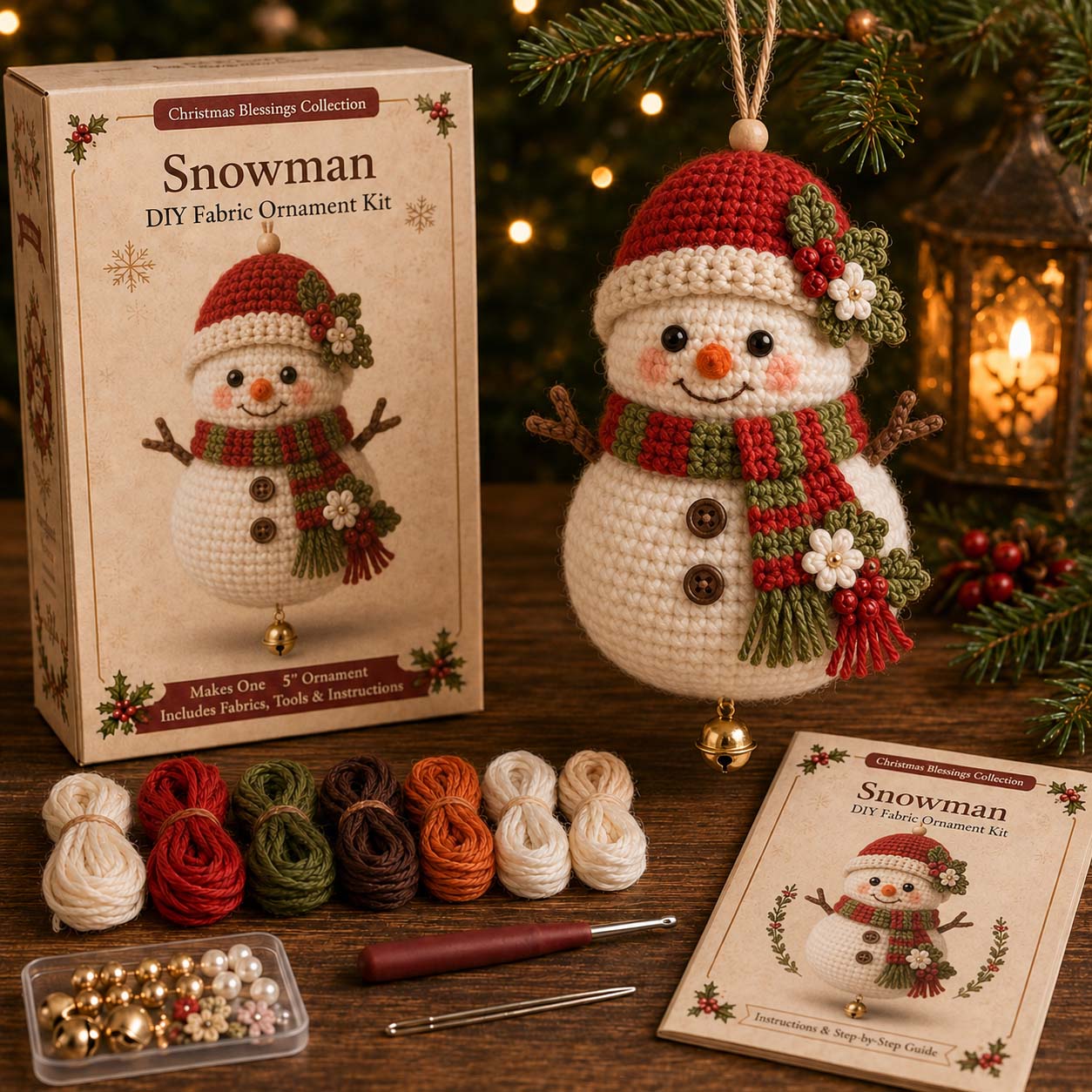 🎄 Christmas Character Fabric Ornament DIY Kit-HandPrint