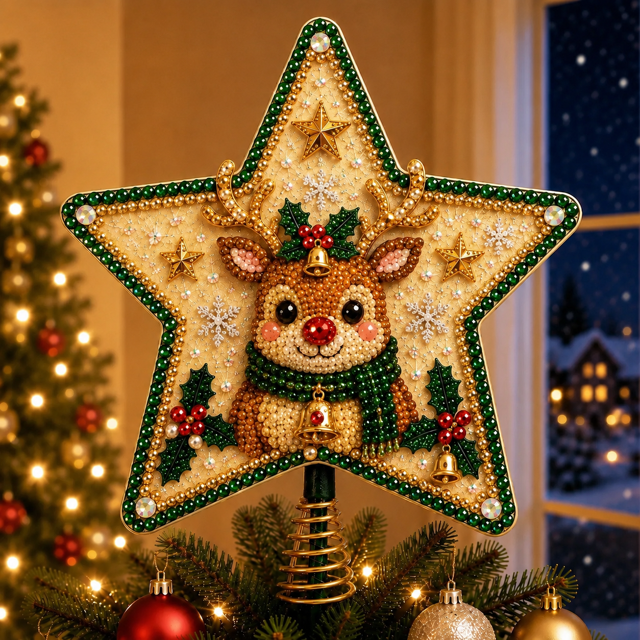 ⭐ Pearl Diamond Art Christmas Tree Topper Kit-HandPrint