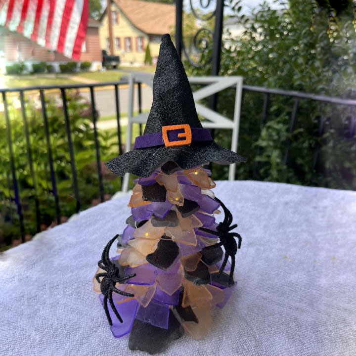 🔥$24.99 On Sale Today Only Spooky Sea Glass Halloween Tree-HandPrint