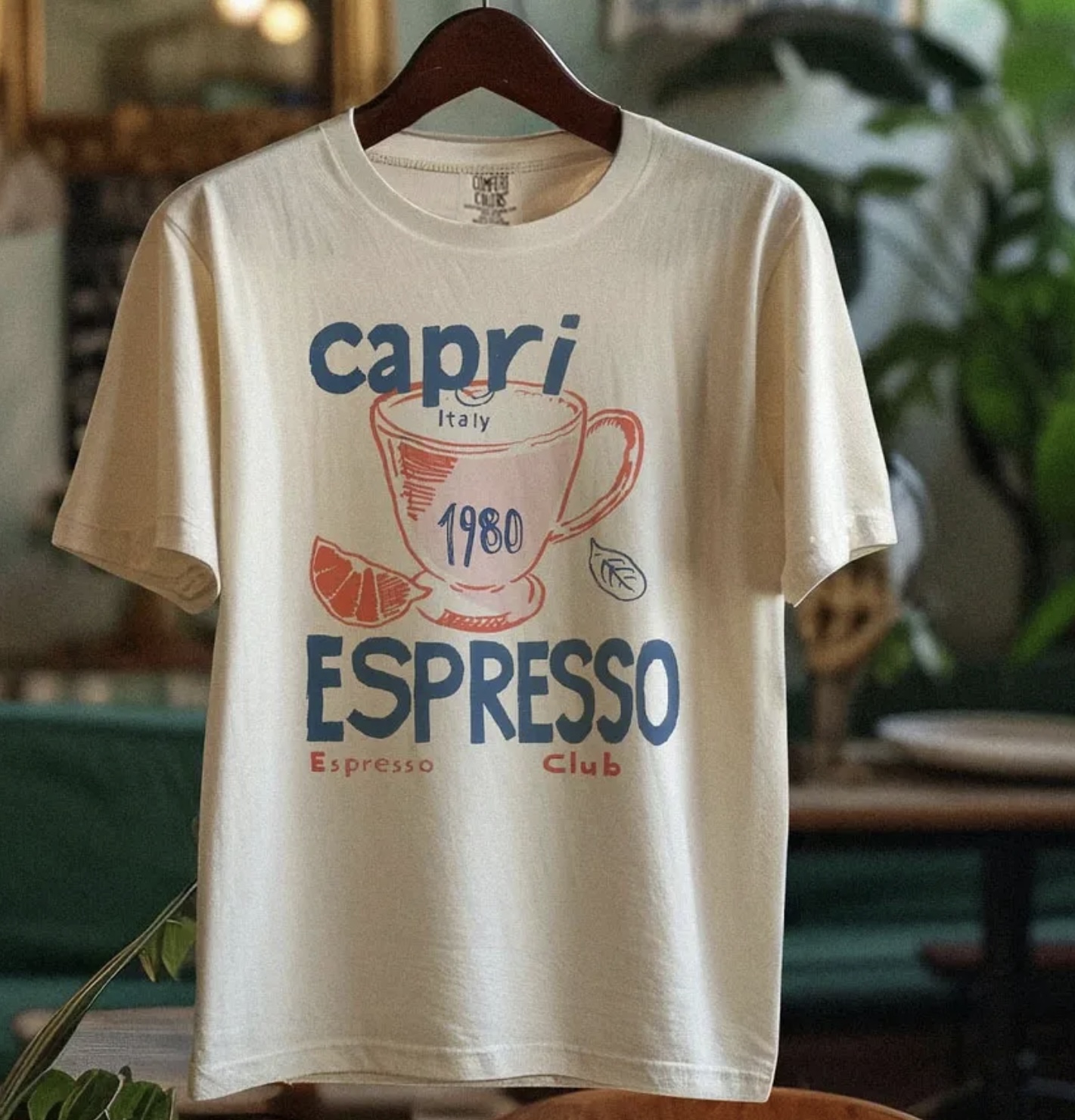 Capri Italy Espresso Club 1980 Graphic Tee-NaturexCraft