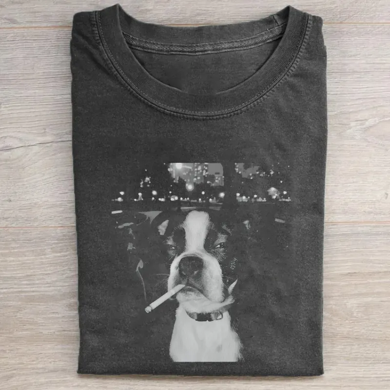 Funny Smoking Dog Meme T-shirt-NaturexCraft