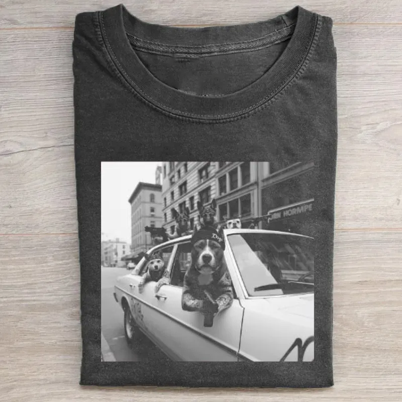 Funny Dog Gang Meme T-shirt-NaturexCraft