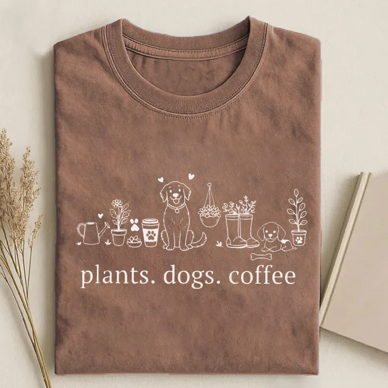 Plant and Dog Lover T-shirt-NaturexCraft