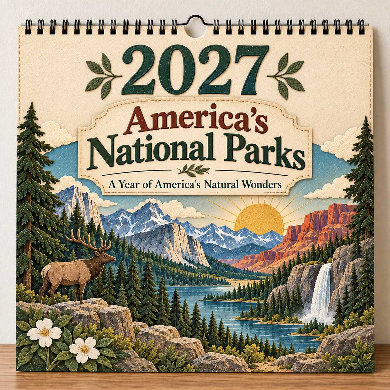🎁 2027 America’s National Parks Wall Calendar-HandPrint