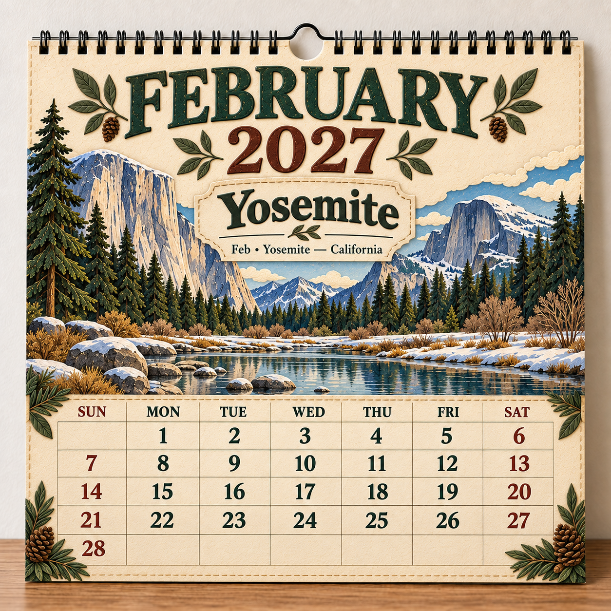🎁 2027 America’s National Parks Wall Calendar-HandPrint