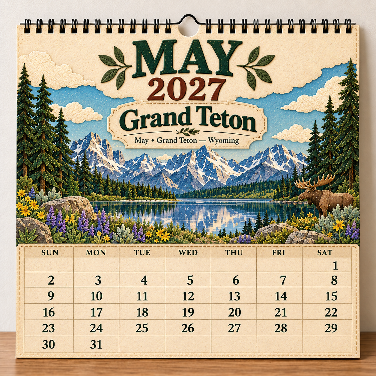 🎁 2027 America’s National Parks Wall Calendar-HandPrint